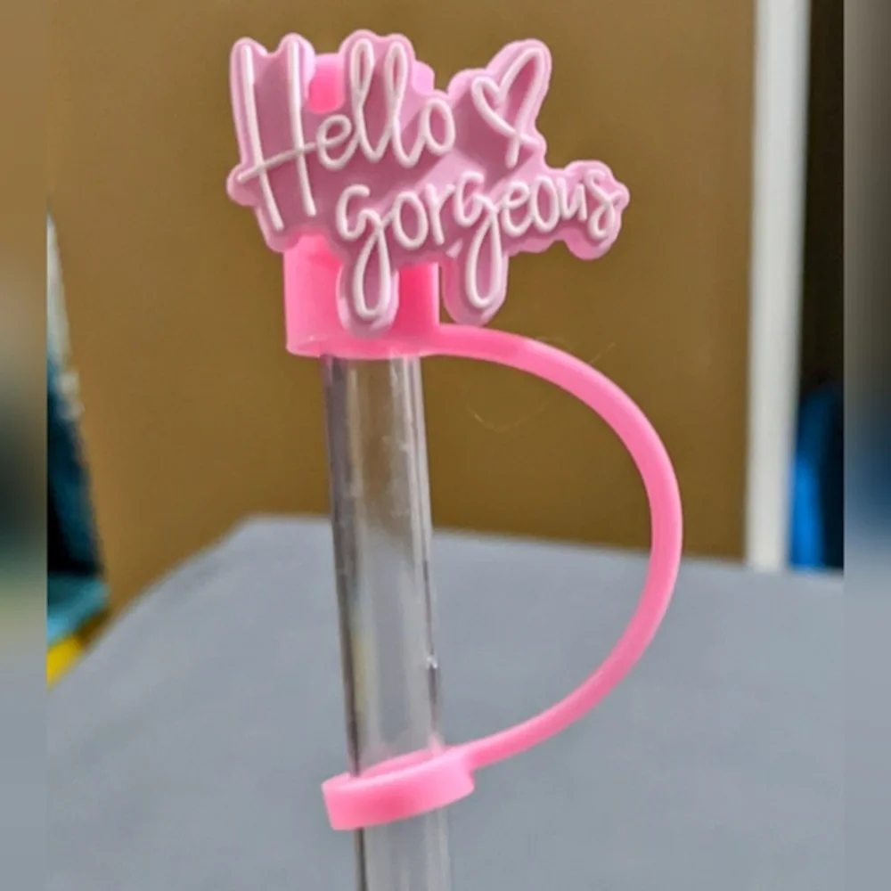Hello gorgeous straw cap cover Stanley‎ cup pink